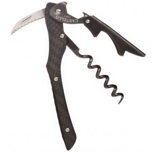 Franmara 3148 Castello Waiter's Corkscrew with Carbon Fiber Handle and Silver Gift Box