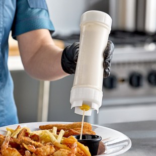 San Jamar EZ-KLEEN® 12 oz. Sauce Bottle with Medium Valve 857312M San Jamar EZ-KLEEN® 12 oz. Sauce Bottle with Medium Valve 857312M
