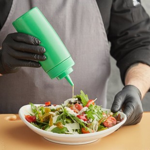 Choice 16 oz. Green Wide Mouth Squeeze Bottle - 6/Pack Choice 16 oz. Green Wide Mouth Squeeze Bottle - 6/Pack