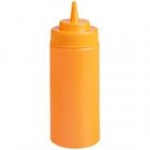 Choice 16 oz. Green Wide Mouth Squeeze Bottle - 6/Pack