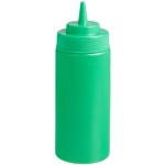 Choice 16 oz. Green Wide Mouth Squeeze Bottle - 6/Pack