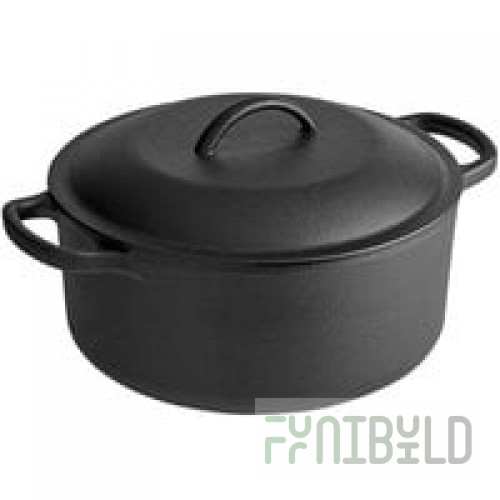 Chasseur 6.44 Qt. Black Enameled Cast Iron Dutch Oven by Arc Cardinal FN427