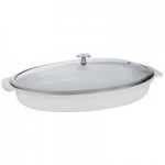 Spring USA Motif Cook & Serve 2.25 Qt. White Non-Stick Round Casserole Pan with Cover 8258-2/24