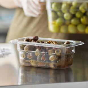 Vigor 1/9 Size Clear Polycarbonate Food Pan - 2 1/2 Vigor 1/9 Size Clear Polycarbonate Food Pan - 2 1/2