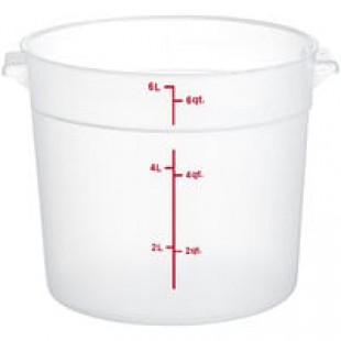Carlisle 6 Qt. Translucent Round Polypropylene Food Storage Container