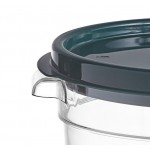 Vigor 2 Qt. Clear Round Polycarbonate Food Storage Container and Green Lid - 12/Pack