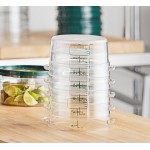 Vigor 2 Qt. Clear Round Polycarbonate Food Storage Container and Green Lid - 12/Pack