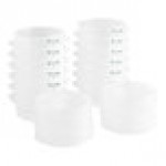 Vigor 2 Qt. Clear Round Polycarbonate Food Storage Container and Green Lid - 12/Pack