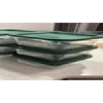 Vigor 2 Qt. Clear Round Polycarbonate Food Storage Container and Green Lid - 12/Pack
