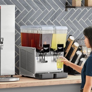 Vollrath VBBD2-37-S Double 3.17 Gallon Bowl Refrigerated Beverage Dispenser with Stirring Paddle Circulation - 115V Vollrath VBBD2-37-S Double 3.17 Gallon Bowl Refrigerated Beverage Dispenser with Stirring Paddle Circulation - 115V