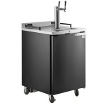 Beverage-Air DZ24HC-1-B Double Tap Dual Zone Kegerator Beer Dispenser - Black, (4) 1/6 Keg Capacity