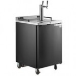 Beverage-Air DZ24HC-1-B Double Tap Dual Zone Kegerator Beer Dispenser - Black, (4) 1/6 Keg Capacity