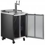 Beverage-Air DZ24HC-1-B Double Tap Dual Zone Kegerator Beer Dispenser - Black, (4) 1/6 Keg Capacity