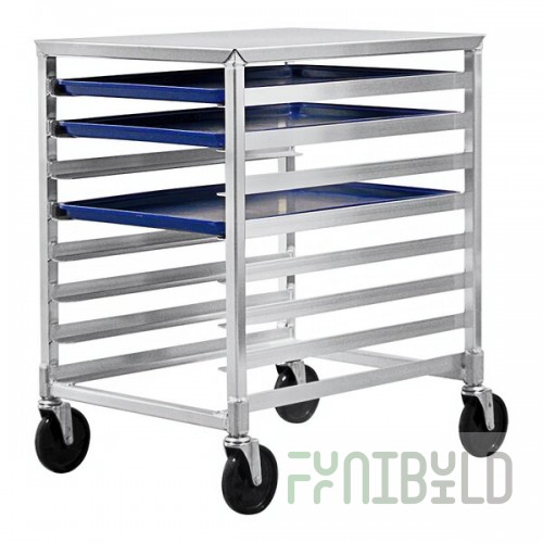 New Age 8 Pan End Load Undercounter Prep Top Aluminum Bun / Sheet Pan Rack 1313