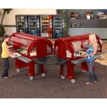 Cambro VBRHD6158 Hot Red 6' Versa Food / Salad Bar with Heavy-Duty Casters