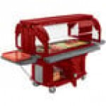 Cambro VBRHD6158 Hot Red 6' Versa Food / Salad Bar with Heavy-Duty Casters