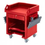 Cambro VBRHD6158 Hot Red 6' Versa Food / Salad Bar with Heavy-Duty Casters