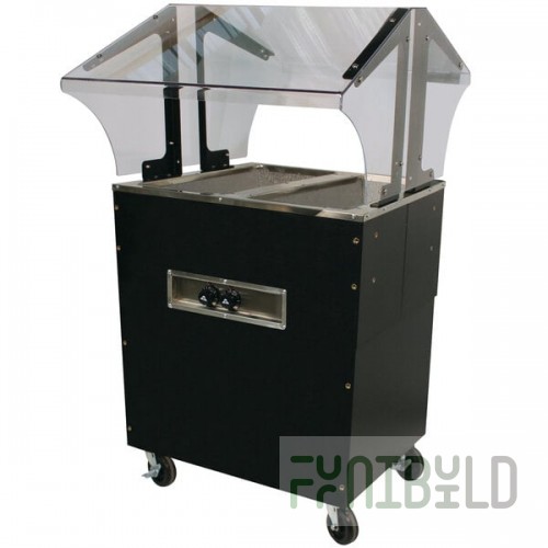 Advance Tabco B2-240-B-SB Enclosed Base Everyday Buffet Stainless Steel Two Pan Electric Hot Food Table - Open Well, 208/240V