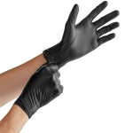 Noble Powder-Free Disposable Black Hybrid 3.5 Mil Thick Gloves - Large - 1,000/Case Noble Powder-Free Disposable Black Hybrid 3.5 Mil Thick Gloves - Large - 1,000/Case