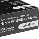 Noble Powder-Free Disposable Black Hybrid 3.5 Mil Thick Gloves - Large - 1,000/Case Noble Powder-Free Disposable Black Hybrid 3.5 Mil Thick Gloves - Large - 1,000/Case