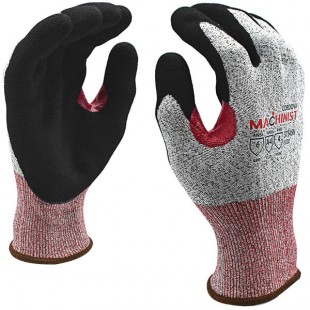 Cordova Machinist Salt and Pepper HPPE / Glass Fiber Cut Resistant Food-Safe Gloves with Black Sandy Nitrile Palm Coating - Extra Large - Pair Cordova Machinist Salt and Pepper HPPE / Glass Fiber Cut Resistant Food-Safe Gloves with Black Sandy Nitrile Palm Coating - Extra Large - Pair