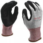 Cordova Machinist Salt and Pepper HPPE / Glass Fiber Cut Resistant Food-Safe Gloves with Black Sandy Nitrile Palm Coating - Extra Large - Pair