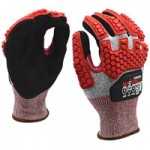 Cordova Machinist Salt and Pepper HPPE / Glass Fiber Cut Resistant Food-Safe Gloves with Black Sandy Nitrile Palm Coating - Extra Large - Pair