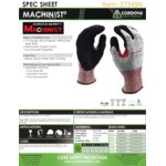 Cordova Machinist Salt and Pepper HPPE / Glass Fiber Cut Resistant Food-Safe Gloves with Black Sandy Nitrile Palm Coating - Extra Large - Pair