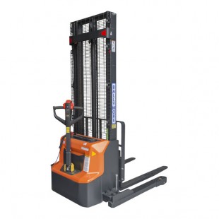 Ballymore 2,600 lb. Steel Battery-Powered Straddle Leg Fork Stacker with 142