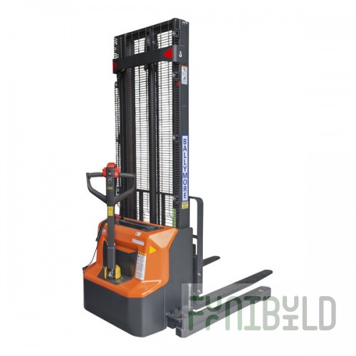 Ballymore 2,600 lb. Steel Battery-Powered Straddle Leg Fork Stacker with 142