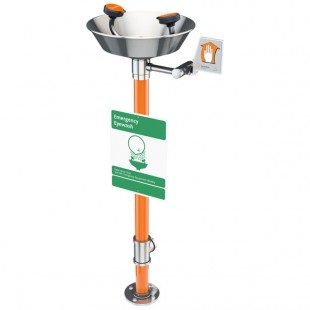 Guardian Equipment G1784 Pedestal Mounted All Stainless Steel Eye and Face Wash Station with Bowl