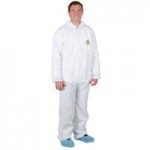 Cordova White Defender II Microporous Heavy Weight Coveralls with Elastic Wrists, Hood, and Boots - 2XL - 25/Case Cordova White Defender II Microporous Heavy Weight Coveralls with Elastic Wrists, Hood, and Boots - 2XL - 25/Case