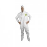 Cordova White Defender II Microporous Heavy Weight Coveralls with Elastic Wrists, Hood, and Boots - 2XL - 25/Case Cordova White Defender II Microporous Heavy Weight Coveralls with Elastic Wrists, Hood, and Boots - 2XL - 25/Case