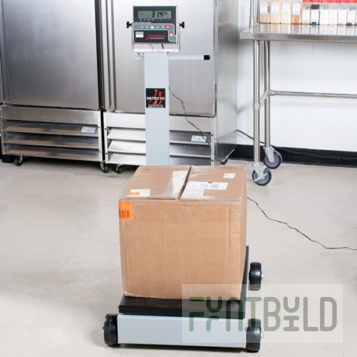 Cardinal Detecto 5852F-185 500 lb. Portable Digital Floor Scale with 185 Indicator and Tower Display, Legal for Trade