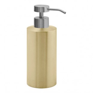 room360 Tokyo 12 oz. Matte Brass Stainless Steel Soap Dispenser with Low-Profile Brushed Stainless Top - 6/Case