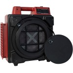 XPOWER X-2480A-Red Commercial 3 Stage Filtration HEPA Purifier System, Negative Air Machine, Airborne Air Cleaner, Mini Air Scrubber with Power Outlets