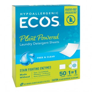 ECOS 953710 Free and Clear Liquidless Laundry Detergent Sheet - 500/Case ECOS 953710 Free and Clear Liquidless Laundry Detergent Sheet - 500/Case