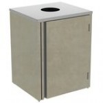 Lakeside 3410RD Rectangular Stainless Steel Waste Station with Top Access and Red Laminate Finish - 26 1/2