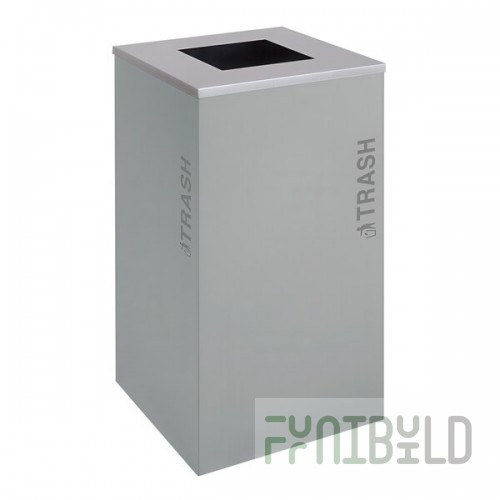 Ex-Cell Kaiser RC-KDSQ-T BT-HMG Black Tie Kaleidoscope Hammered Gray 24 Gallon Square Trash Can