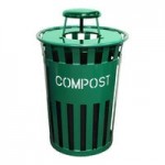 Witt Industries Oakley Eco M3601RE-AT-BL 36 Gallon Blue Outdoor Recycling Bin with Ash Top Lid Witt Industries Oakley Eco M3601RE-AT-BL 36 Gallon Blue Outdoor Recycling Bin with Ash Top Lid
