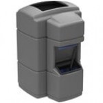 Commercial Zone 758903 Islander Waste 'N Wipe 40 Gallon Gray Rectangular Open Top Trash Can with Paper Towel Dispenser, Squeegee, and Windshield Wash Station