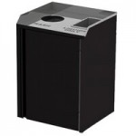Lakeside 3415B Stainless Steel Rectangular Refuse / Recycle / Paper Station with Top Access and Black Laminate Finish - 37 1/2 Lakeside 3415B Stainless Steel Rectangular Refuse / Recycle / Paper Station with Top Access and Black Laminate Finish - 37 1/2