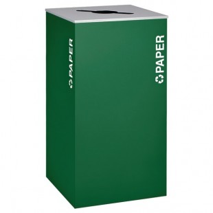 Ex-Cell Kaiser RC-KD36-P EGX Kaleidoscope XL Series Emerald Texture Square 36 Gallon Customizable Paper Receptacle
