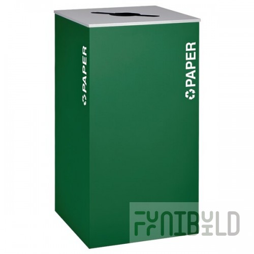 Ex-Cell Kaiser RC-KD36-P EGX Kaleidoscope XL Series Emerald Texture Square 36 Gallon Customizable Paper Receptacle