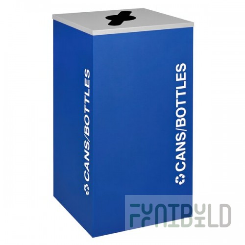 Ex-Cell Kaiser RC-KDSQ-C RYX Kaleidoscope Collection Royal Blue Texture Square 24 Gallon Customizable Cans / Bottles Receptacle