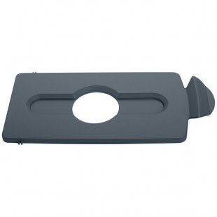 Rubbermaid® 2007897 Slim Jim Recycling Gray Rectangular Hinged Bottle Lid Insert