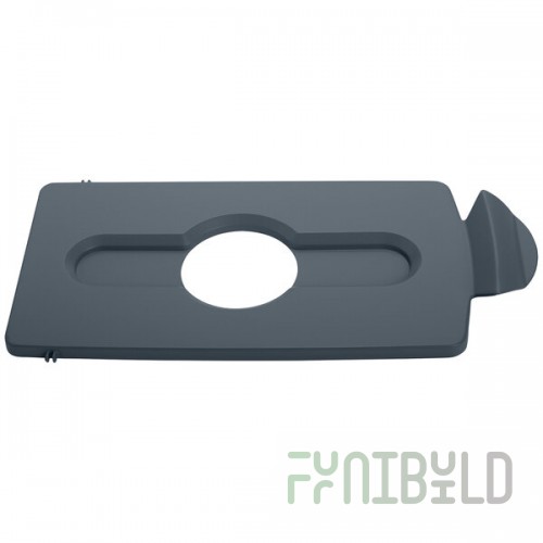 Rubbermaid® 2007897 Slim Jim Recycling Gray Rectangular Hinged Bottle Lid Insert