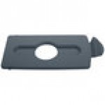 Rubbermaid® 2007897 Slim Jim Recycling Gray Rectangular Hinged Bottle Lid Insert