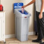 Rubbermaid® Slim Jim 2185055 23 Gallon Single-Stream Mixed Recycling Station with Lid