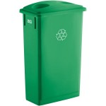 Lavex 23 Gallon Green Slim Rectangular Recycling Can and Green Lid with Holes Lavex 23 Gallon Green Slim Rectangular Recycling Can and Green Lid with Holes